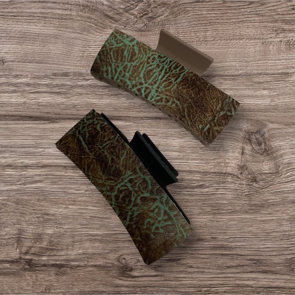 Western turquoise claw hair clip
